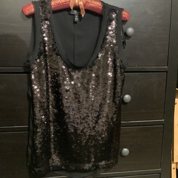 Jessica Simpson Black  sequin tank top - Picture 1 of 10